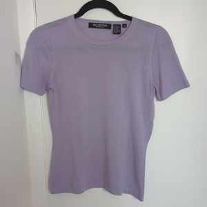 Holt Renfrew Silk & Cashmere Knit Lavender Top